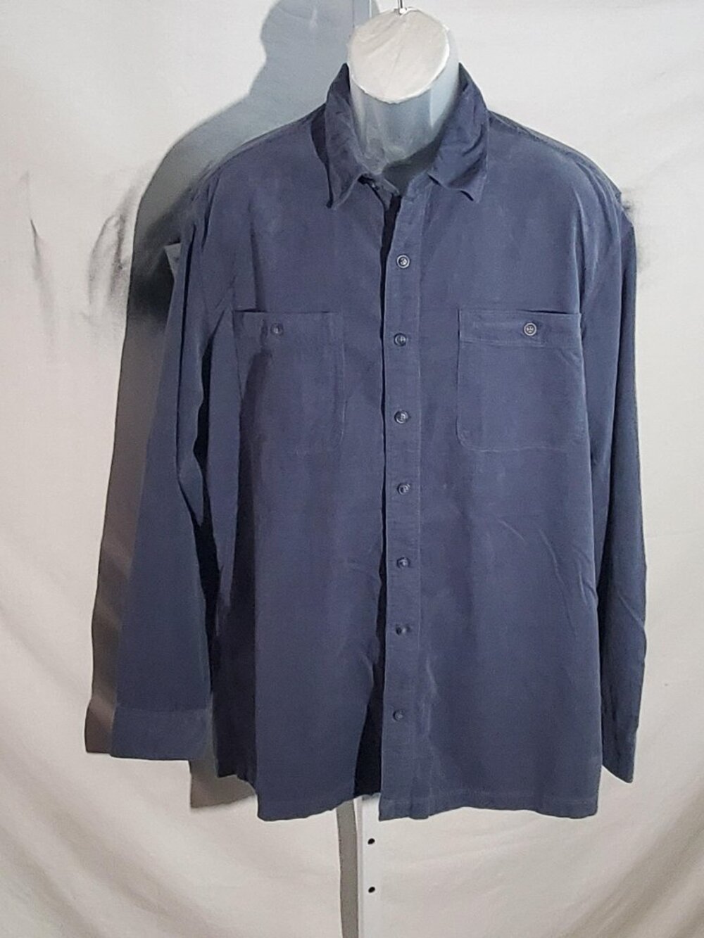 Gap Classic Cut Men's Fine Wale Corduroy Shirt Slate Blue NWT sz XL